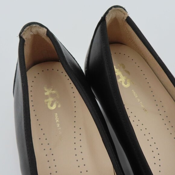 SAS MILANO Women 8.5 M Black Leather Round Toe Heels Pumps Shoes Made in USA - Picture 8 of 12